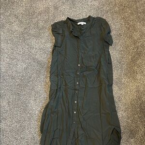 LOFT Button-Up Midi Dress